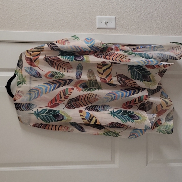 JC Sunny Printed Woven 100 % cotton  lightweight Kimono. Feather 🪶 multicolor - Picture 6 of 6